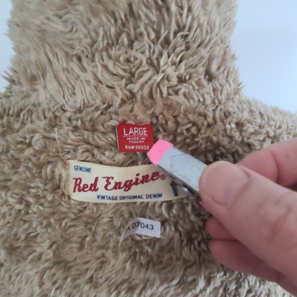 Vintage Red Engine Denim Sherpa Jacket - Picture 9 of 10